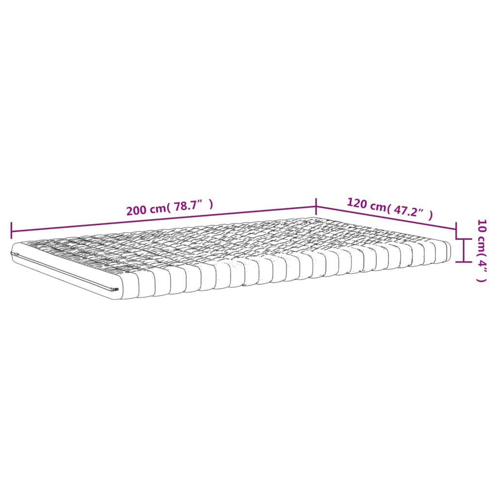 Schuimmatras 7 zones hardheid 20 ILD 120x200 cm wit