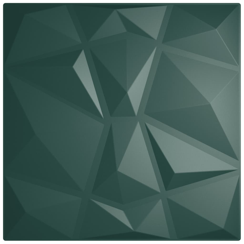 48 st Wandpanelen diamant 12 m² 50x50 cm XPS groen