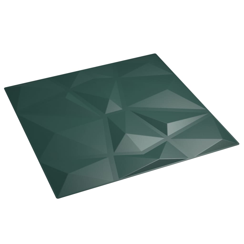 48 st Wandpanelen diamant 12 m² 50x50 cm XPS groen