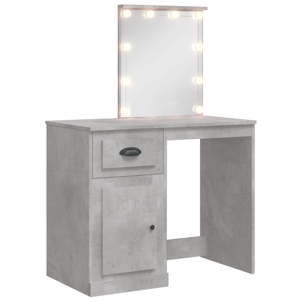 Kaptafel met LED-verlichting 90x42x132,5 cm betongrijs
