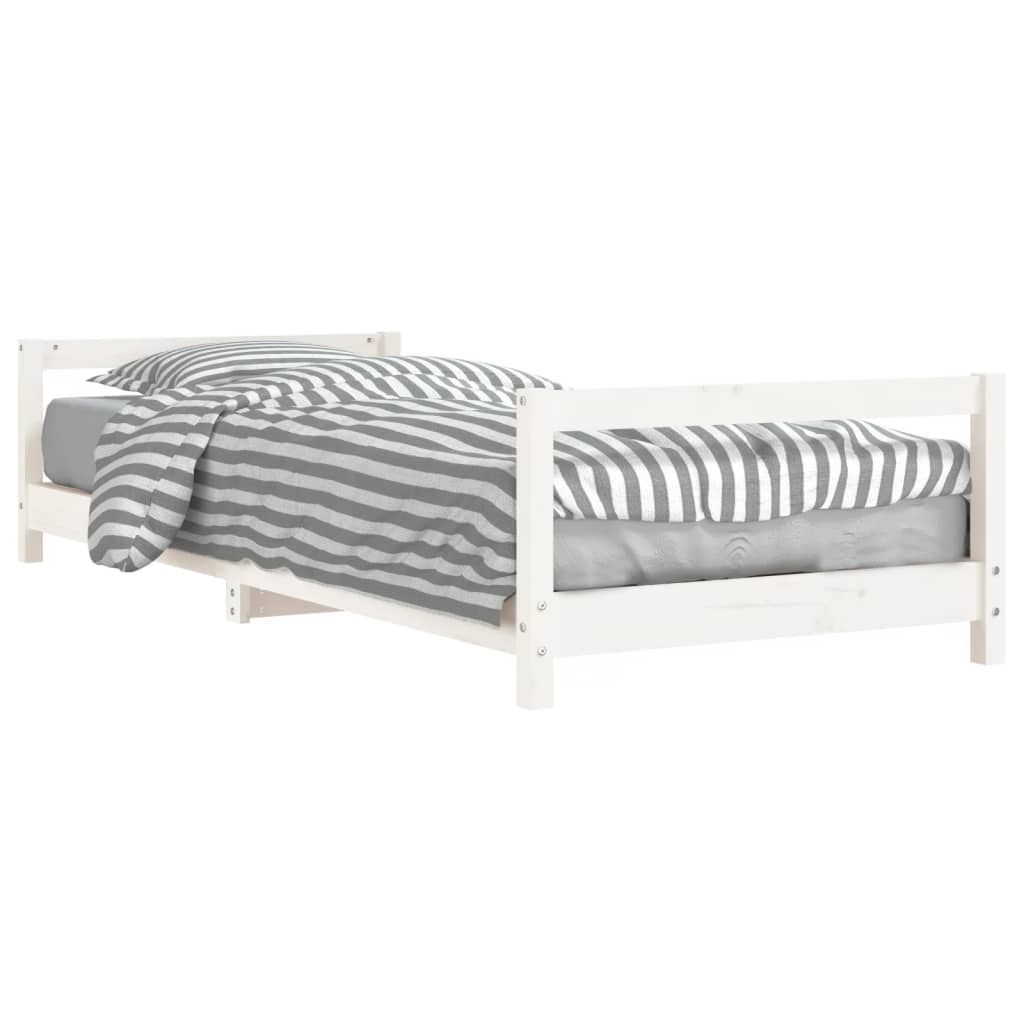 Kinderbedframe 80X200 Cm Massief Grenenhout Wit 80 x 200 cm