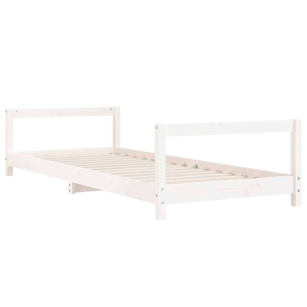 Kinderbedframe 80X200 Cm Massief Grenenhout Wit 80 x 200 cm