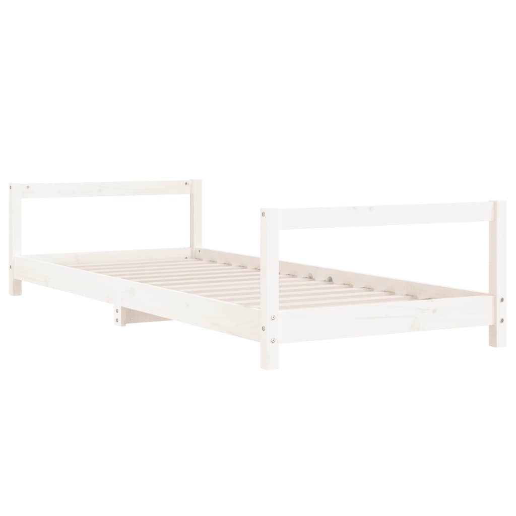 Kinderbedframe 80X200 Cm Massief Grenenhout Wit 80 x 200 cm