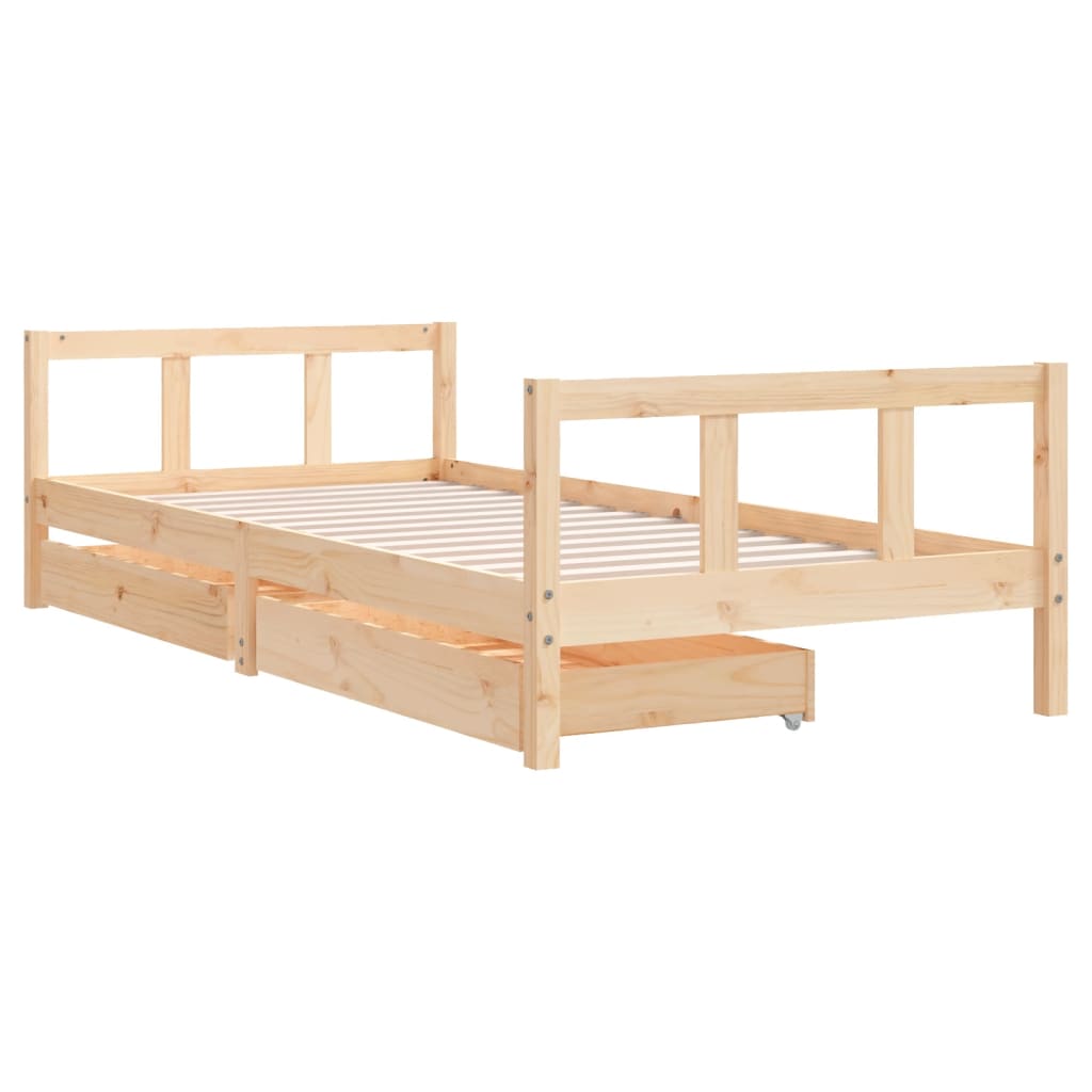 Kinderbedframe 90X200 Cm Massief Grenenhout 90 x 200 cm Naturel