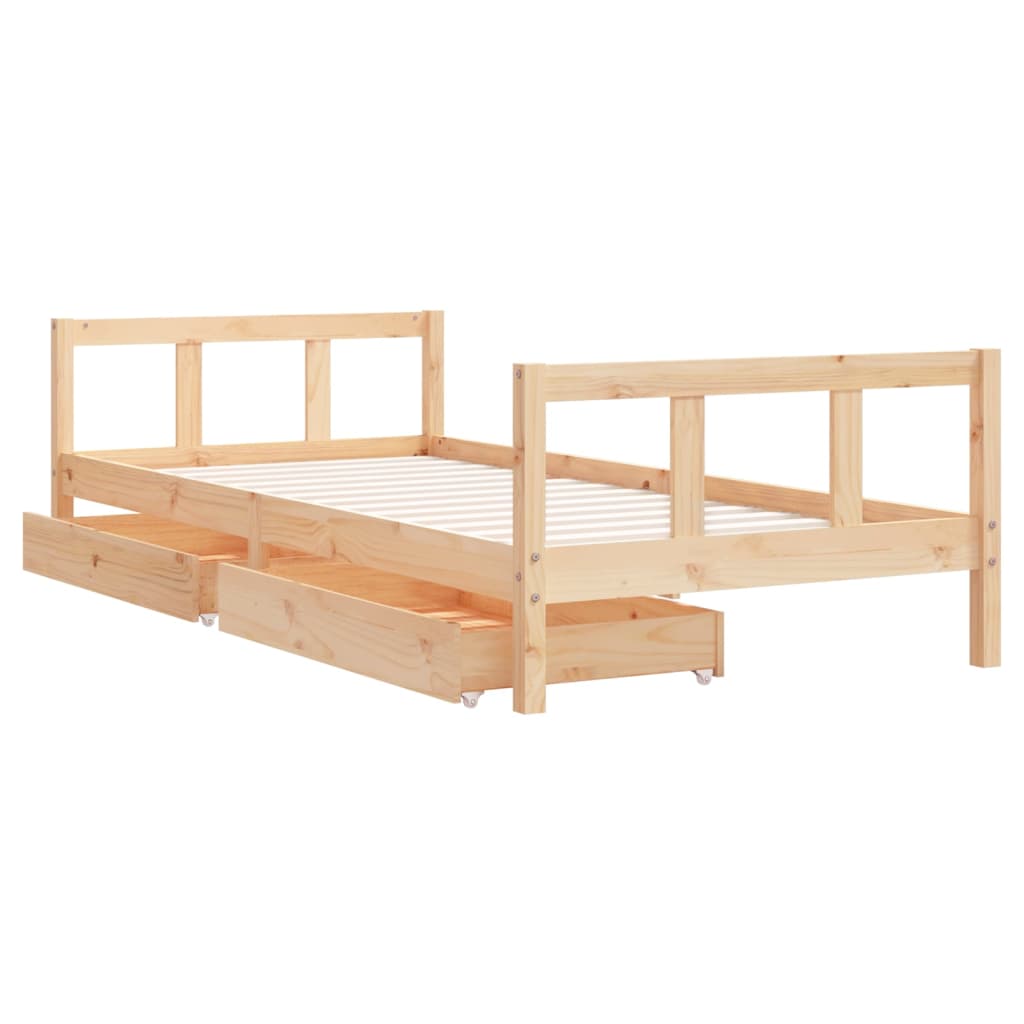 Kinderbedframe 90X200 Cm Massief Grenenhout 90 x 200 cm Naturel