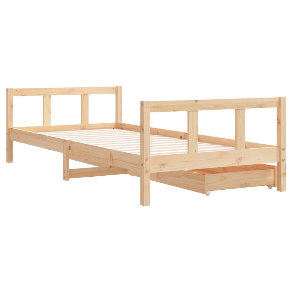 Kinderbedframe 90X200 Cm Massief Grenenhout 90 x 200 cm Naturel