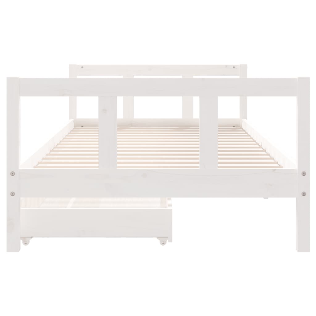 Kinderbedframe 90X200 Cm Massief Grenenhout Wit 90 x 200 cm