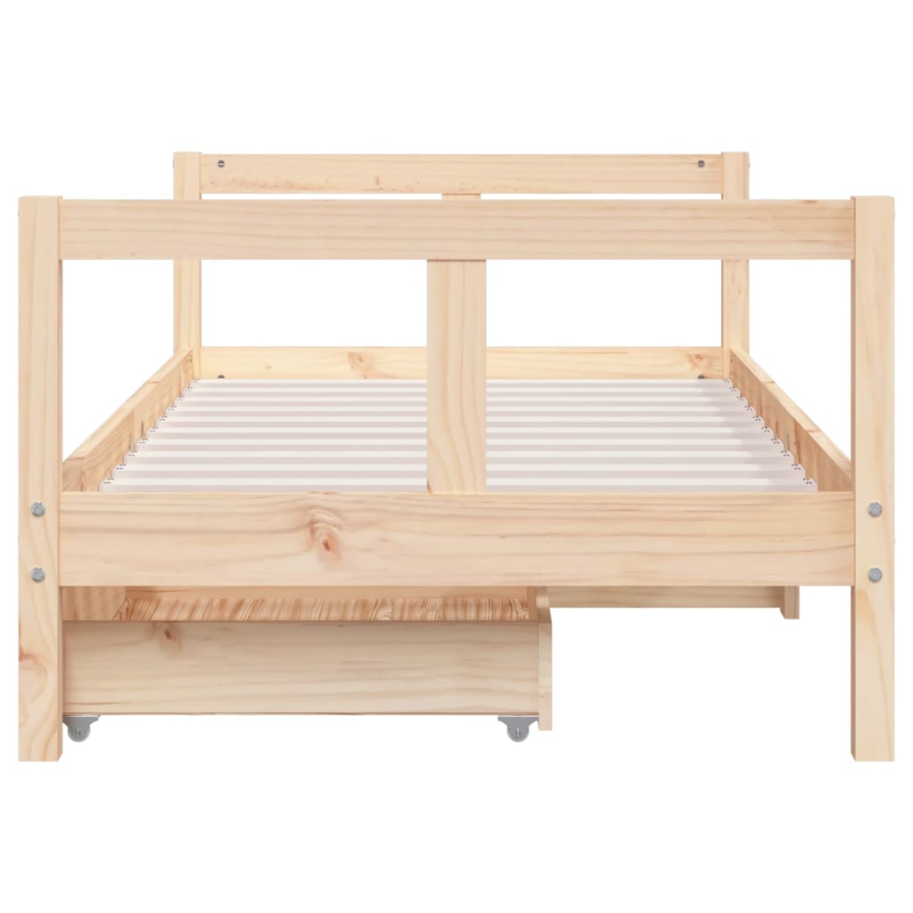 Kinderbedframe met lades 80x160 cm massief grenenhout