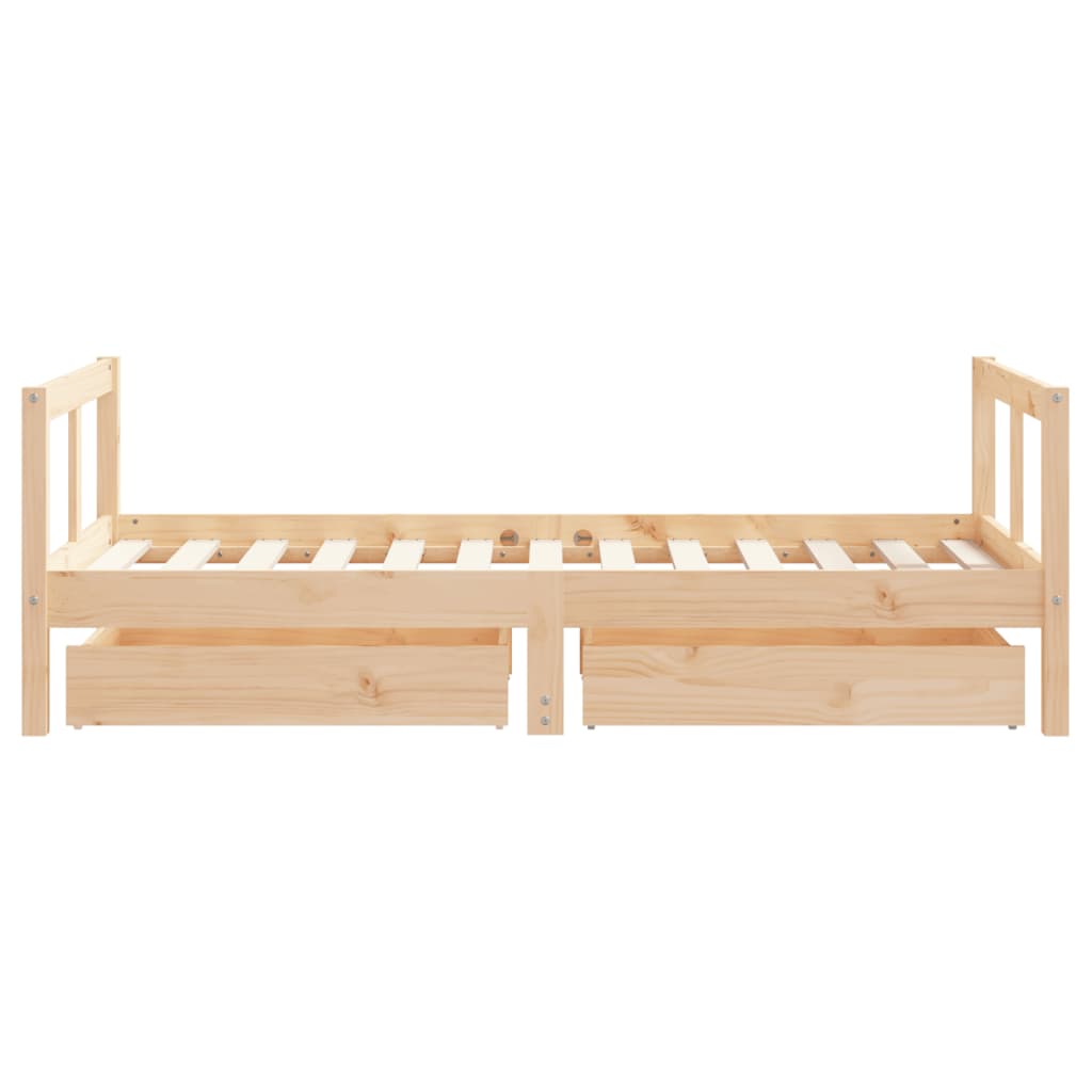 Kinderbedframe met lades 80x160 cm massief grenenhout