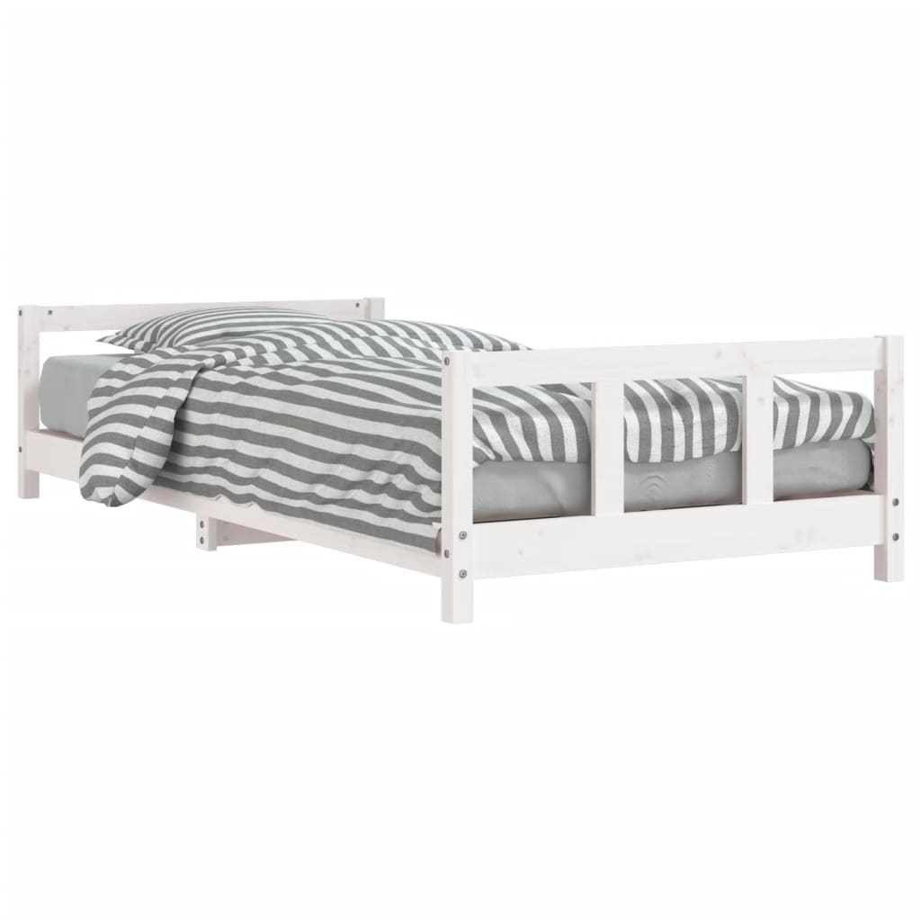 Kinderbedframe 90X200 Cm Massief Grenenhout Wit 90 x 200 cm