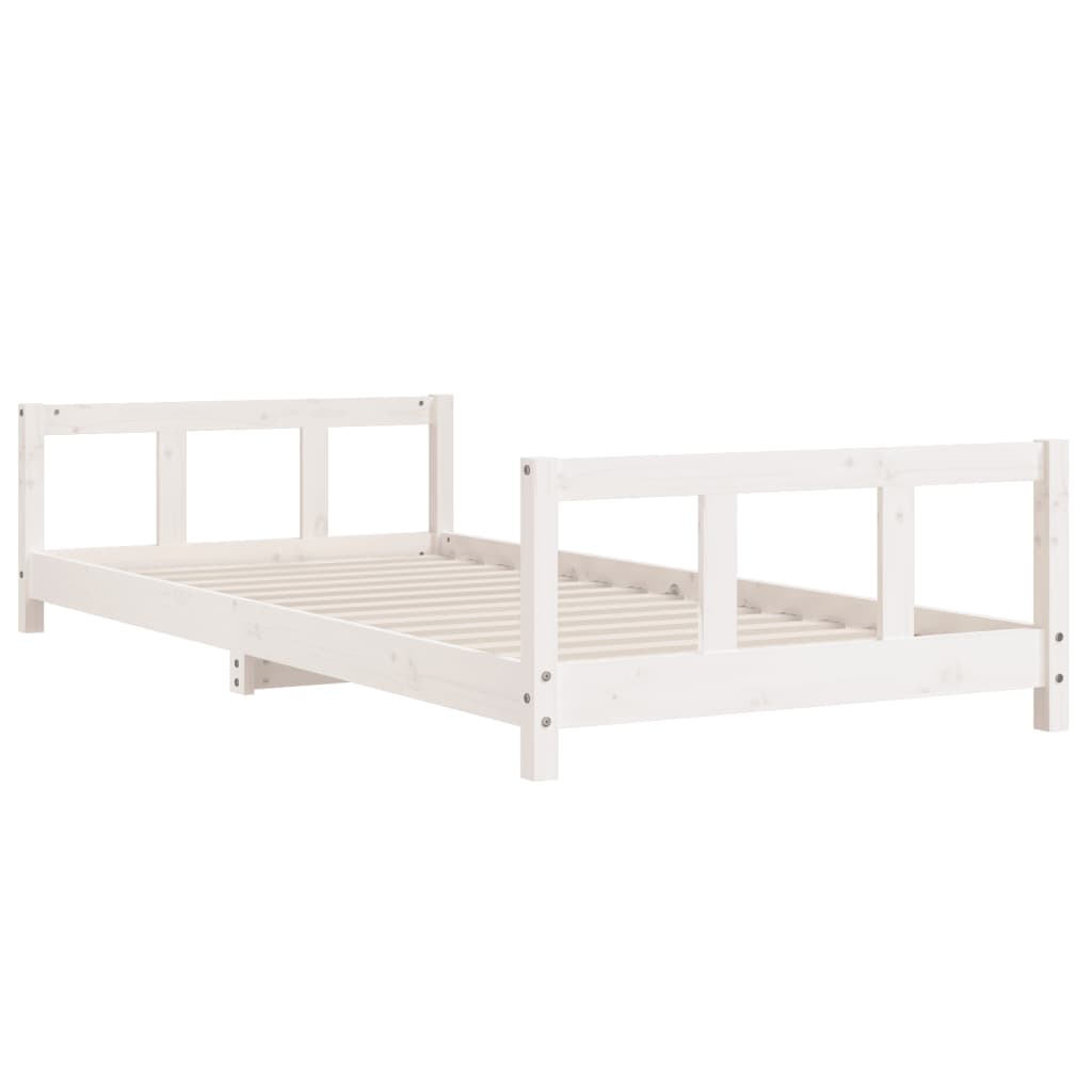 Kinderbedframe 90X200 Cm Massief Grenenhout Wit 90 x 200 cm