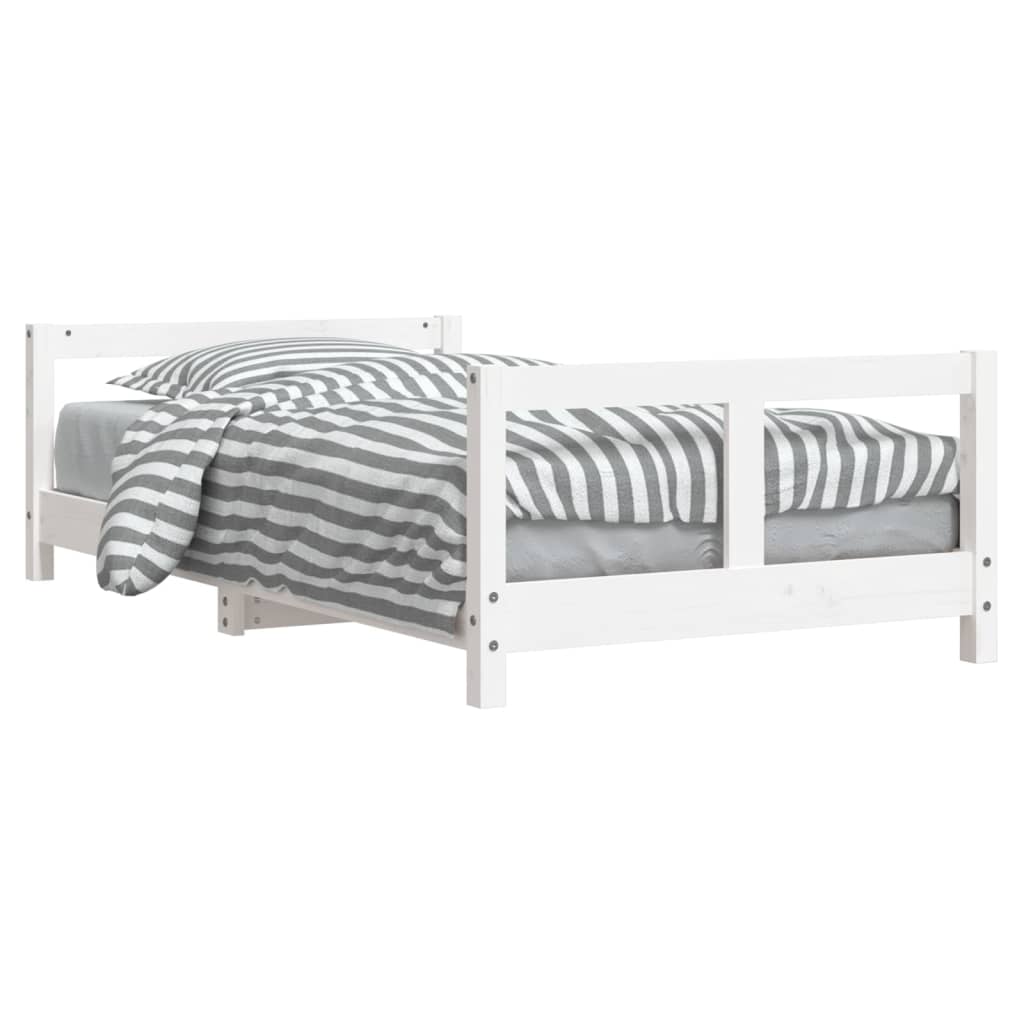 Kinderbedframe 80X160 Cm Massief Grenenhout Wit 80 x 160 cm