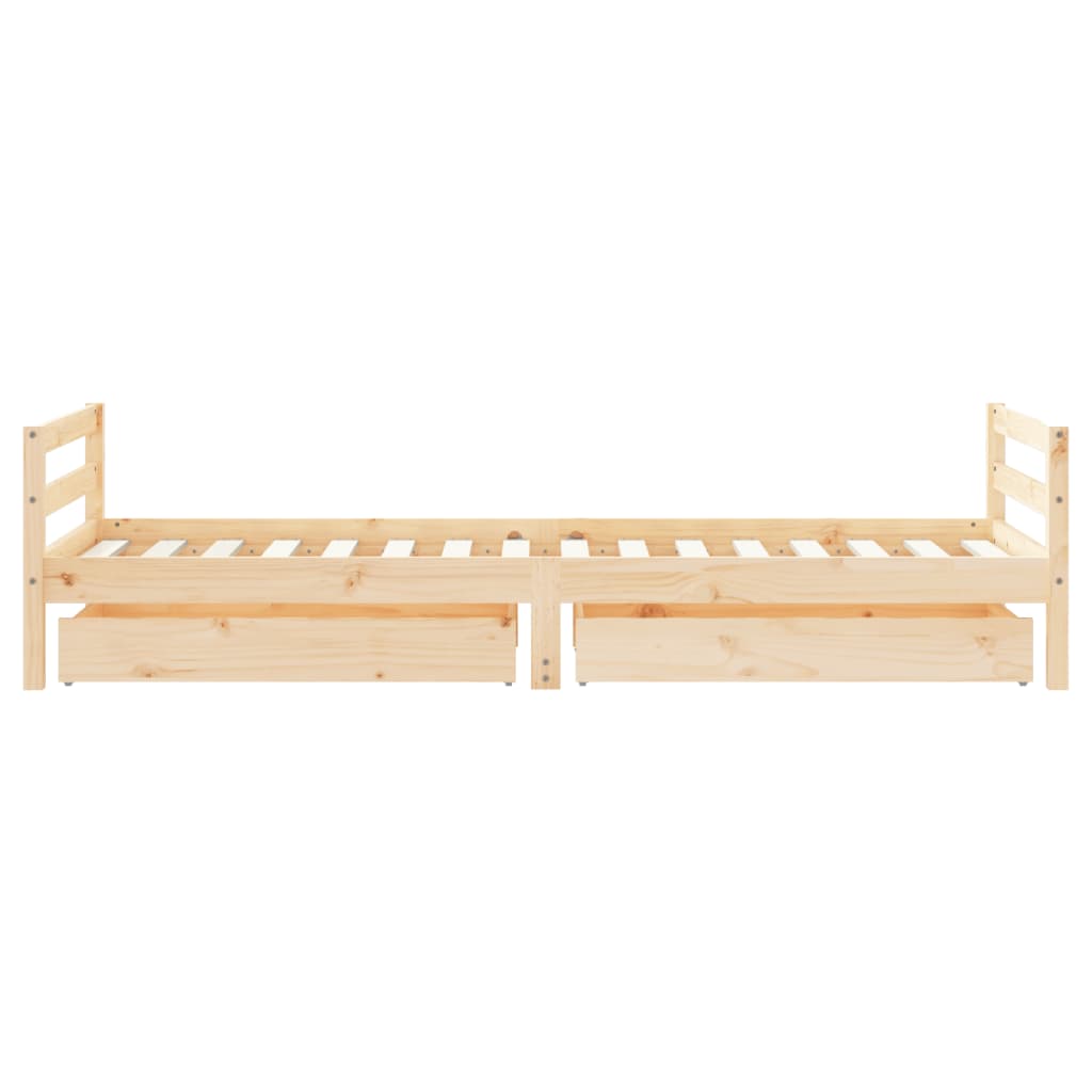 Kinderbedframe Met Lades 90X200 Cm Massief Grenenhout 90 x 200 cm Naturel