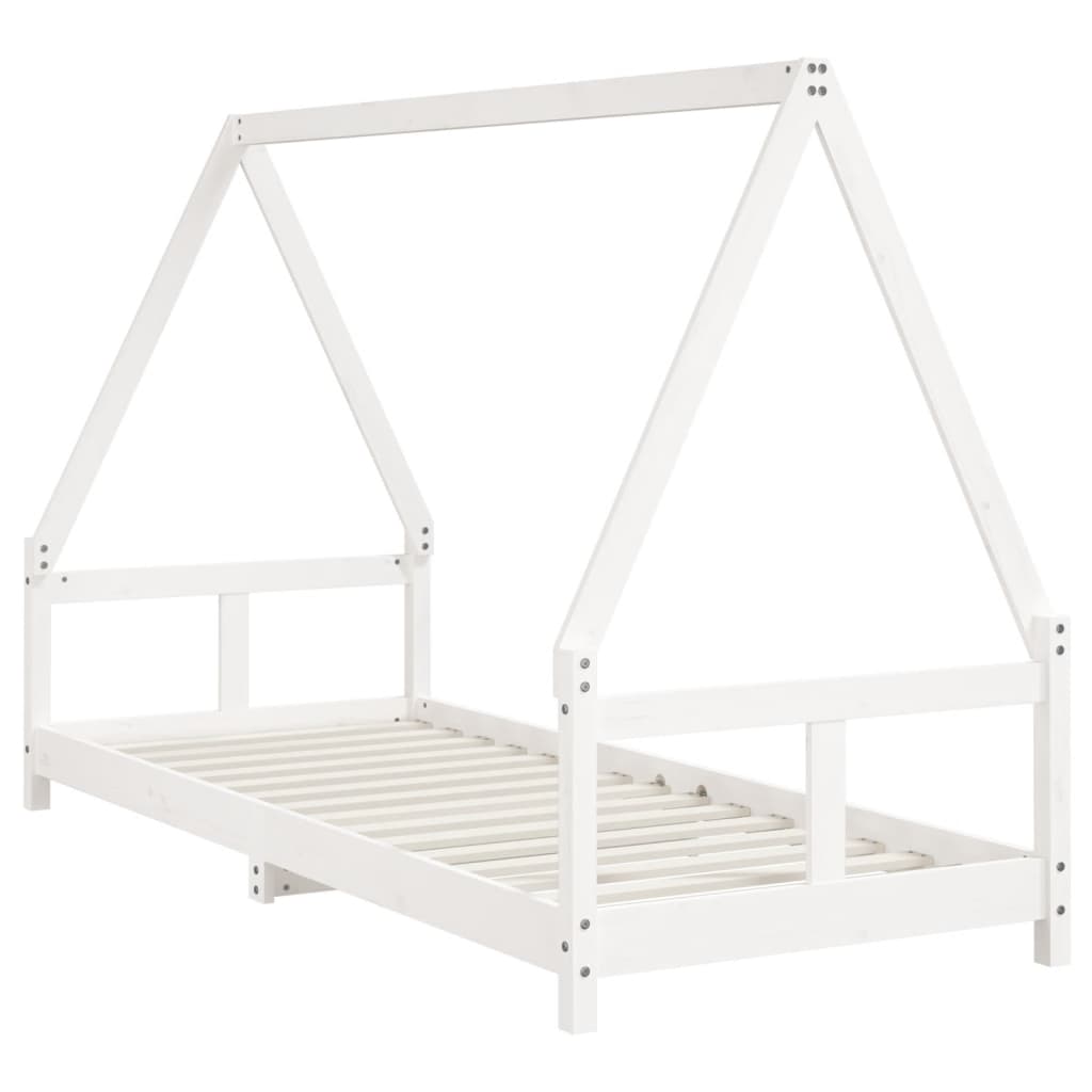 Kinderbedframe 80X200 Cm Massief Grenenhout Wit 80 x 200 cm