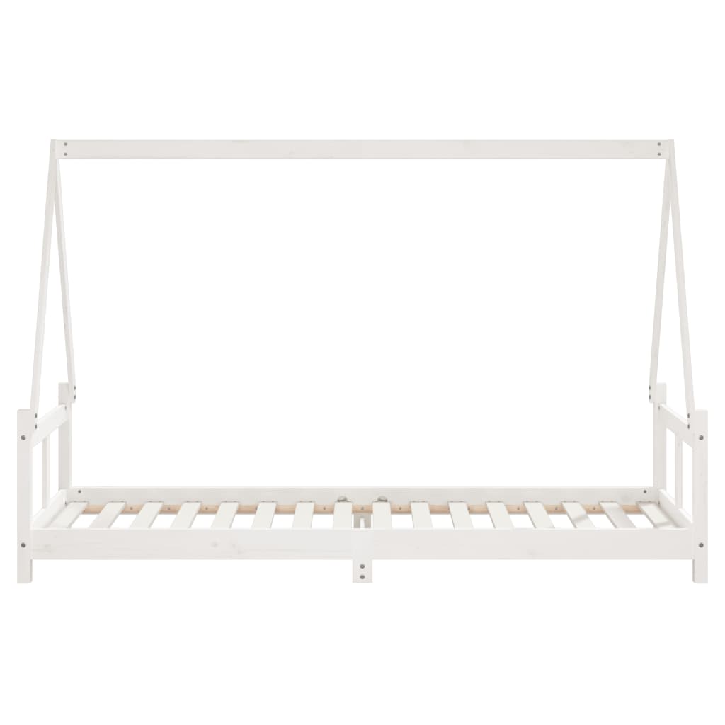 Kinderbedframe 80X200 Cm Massief Grenenhout Wit 80 x 200 cm