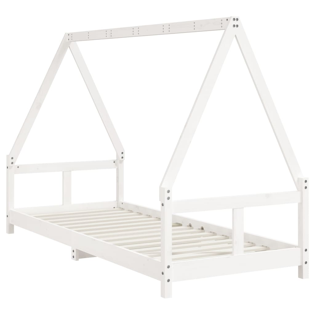 Kinderbedframe 80X200 Cm Massief Grenenhout Wit 80 x 200 cm