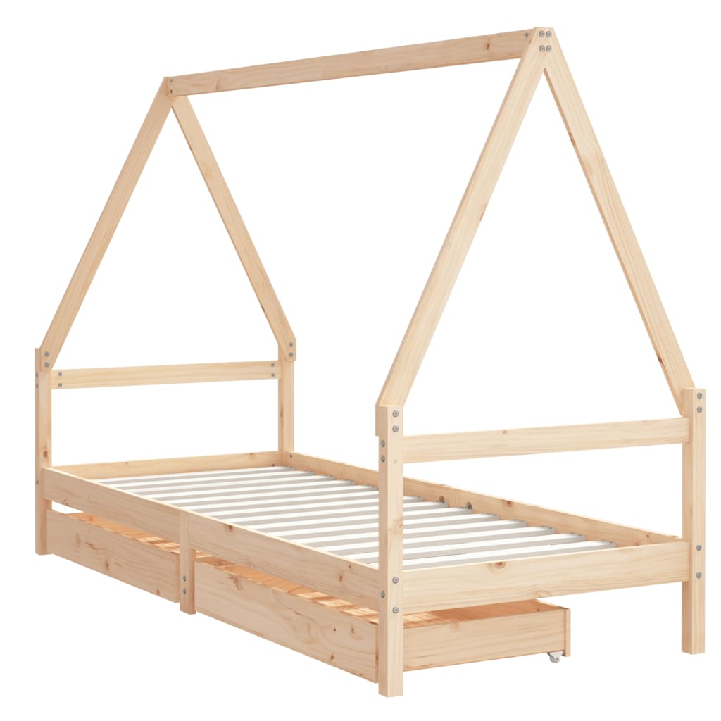 Kinderbedframe 90x200 cm massief grenenhout
