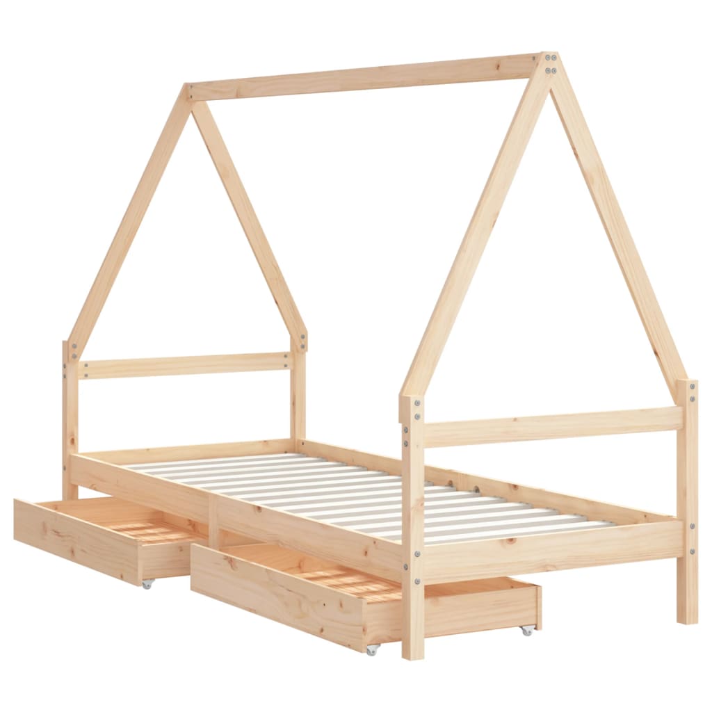 Kinderbedframe 90x200 cm massief grenenhout