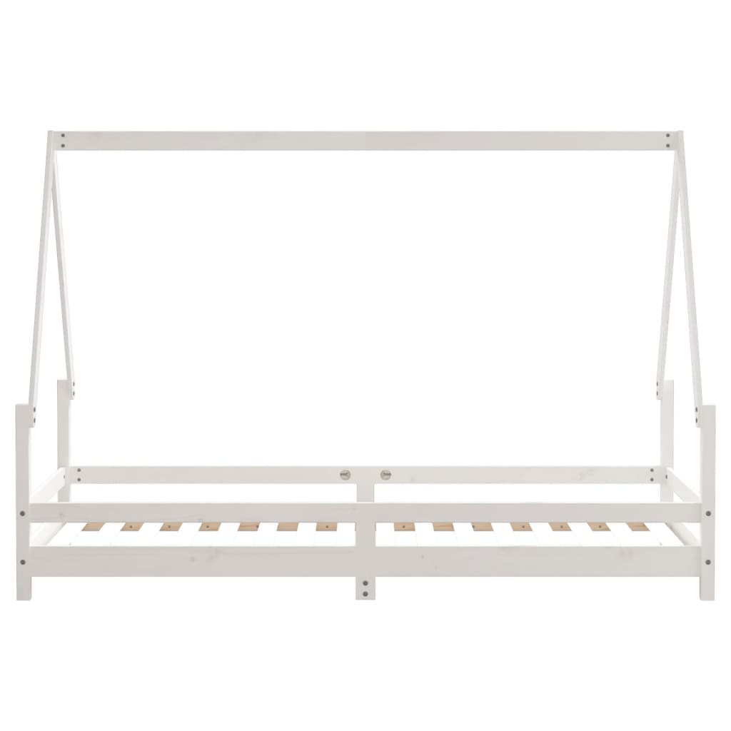 Kinderbedframe 90X200 Cm Massief Grenenhout Wit 90 x 200 cm