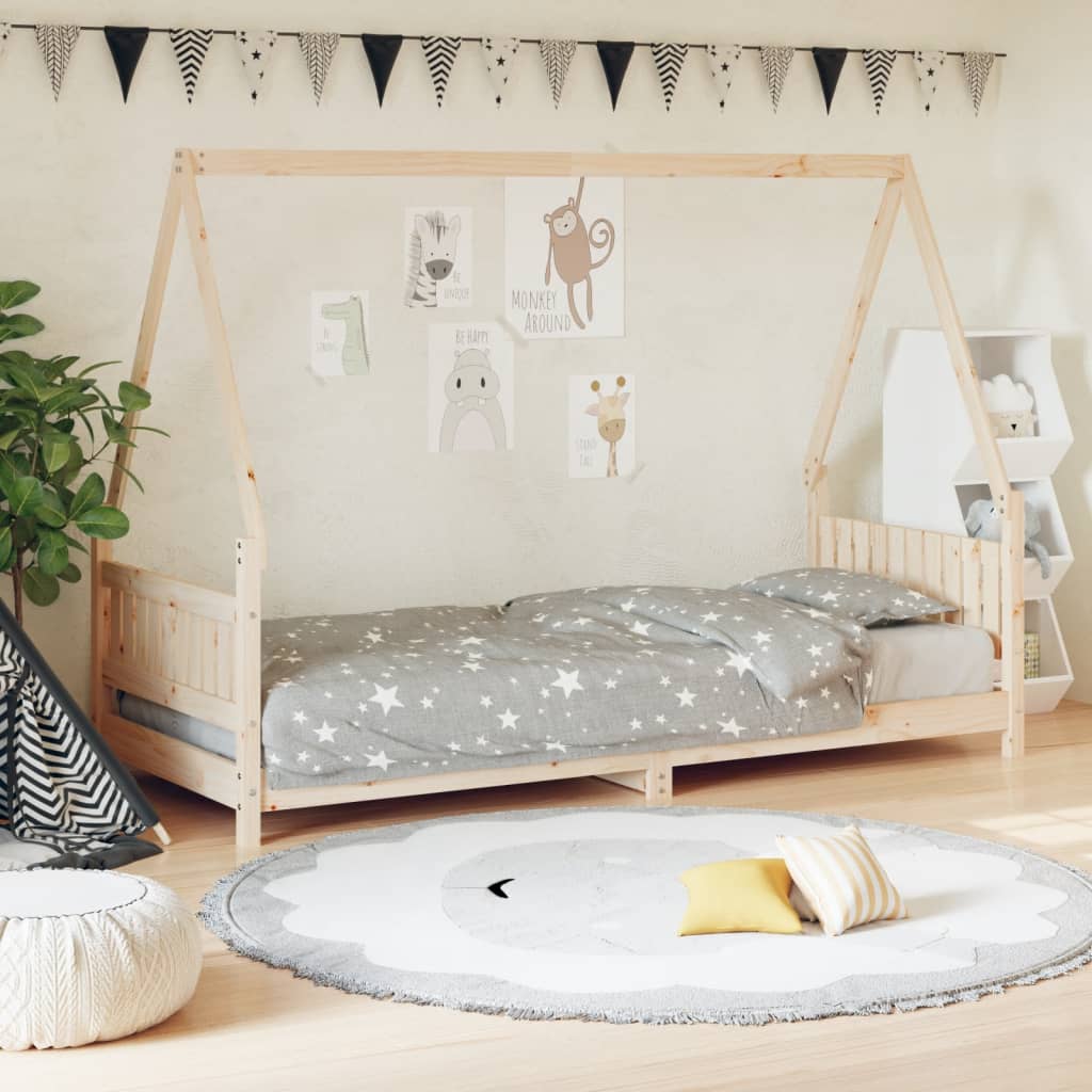 Kinderbedframe 80X200 Cm Massief Grenenhout 80 x 200 cm Naturel