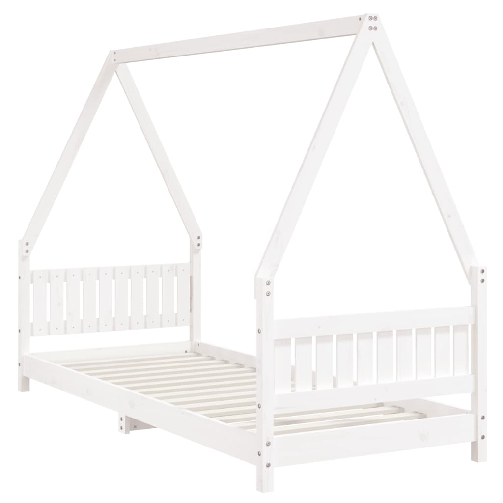 Kinderbedframe 80X200 Cm Massief Grenenhout Wit 80 x 200 cm