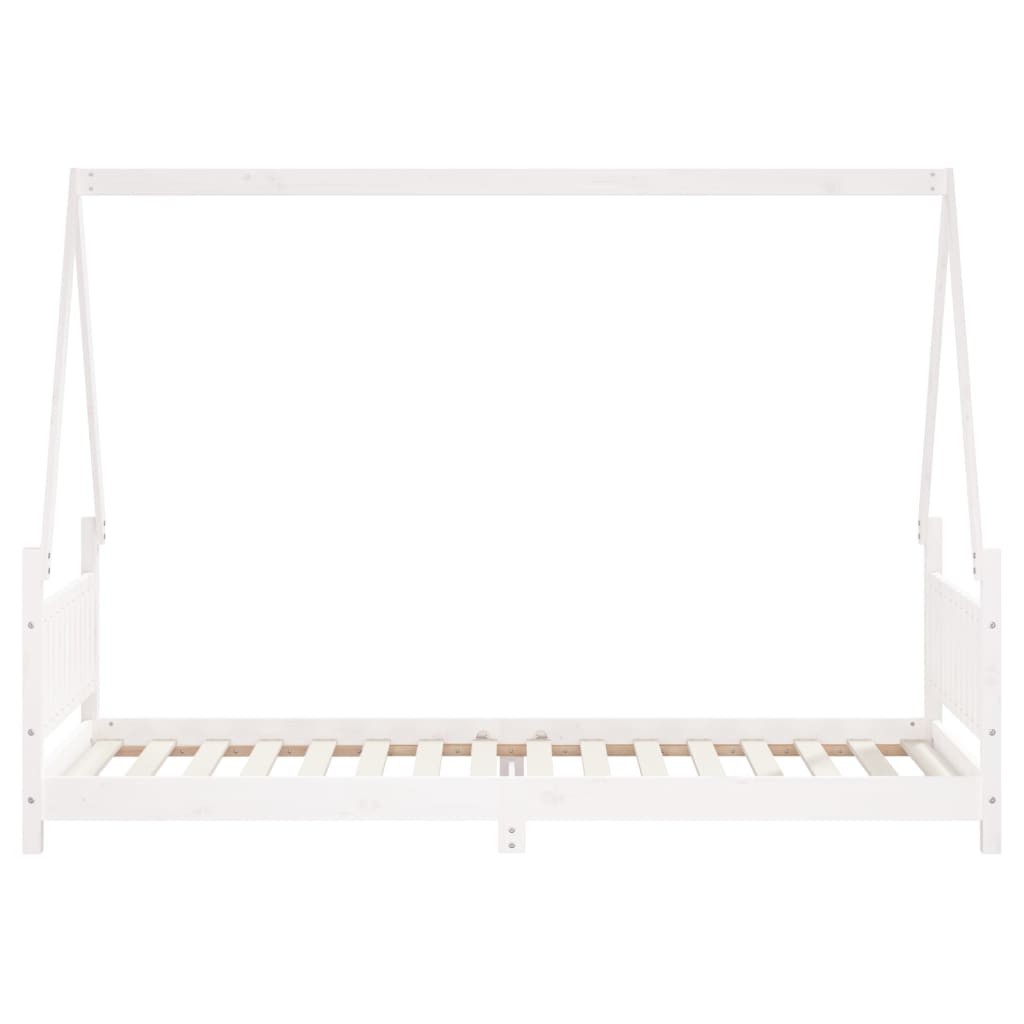 Kinderbedframe 80X200 Cm Massief Grenenhout Wit 80 x 200 cm