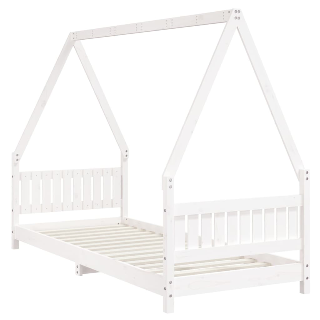 Kinderbedframe 80X200 Cm Massief Grenenhout Wit 80 x 200 cm