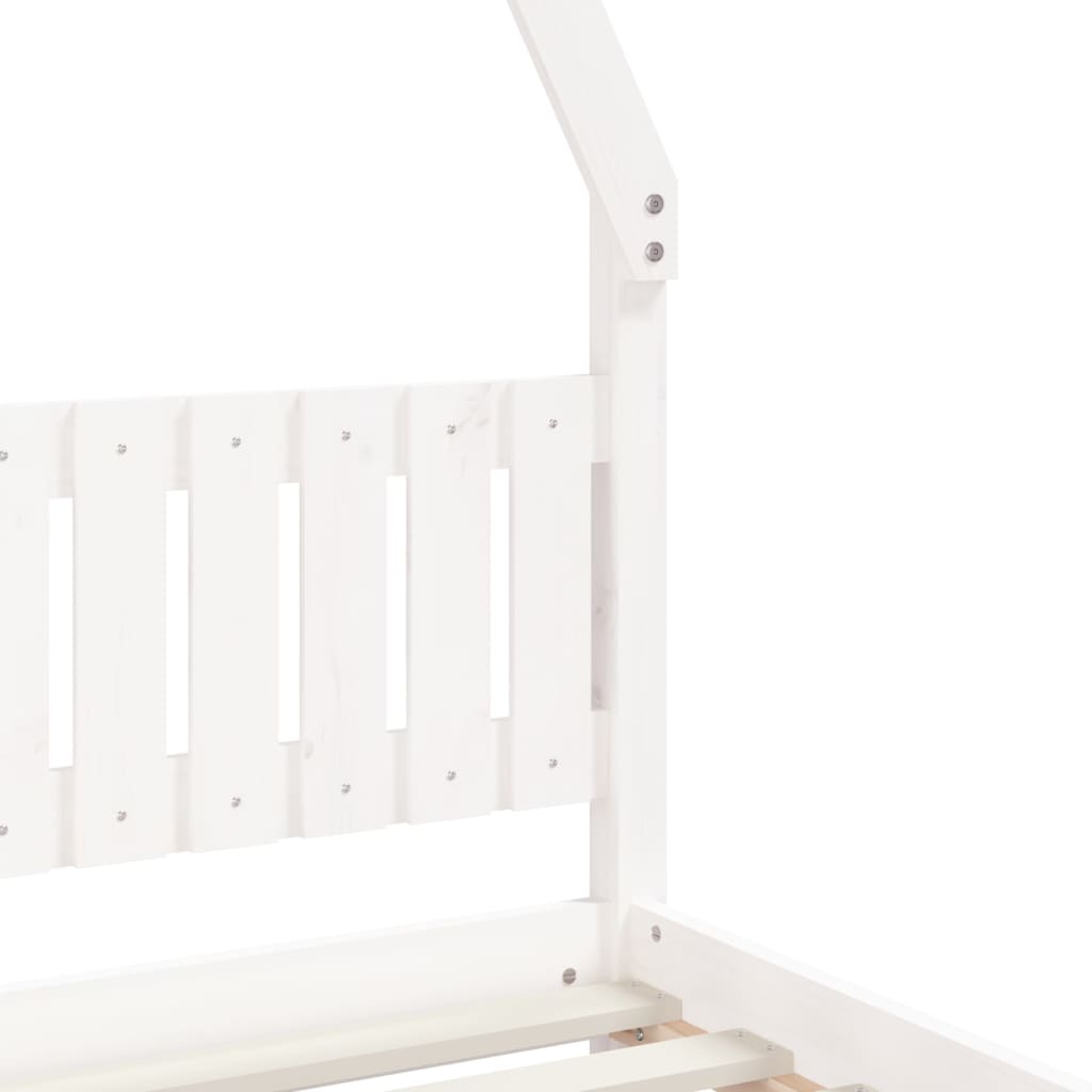 Kinderbedframe 80X200 Cm Massief Grenenhout Wit 80 x 200 cm