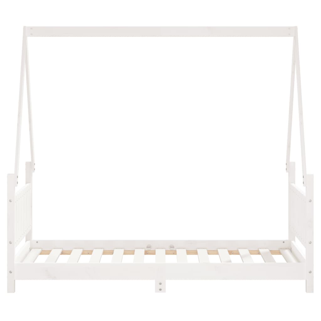 Kinderbedframe 80X160 Cm Massief Grenenhout Wit 80 x 160 cm