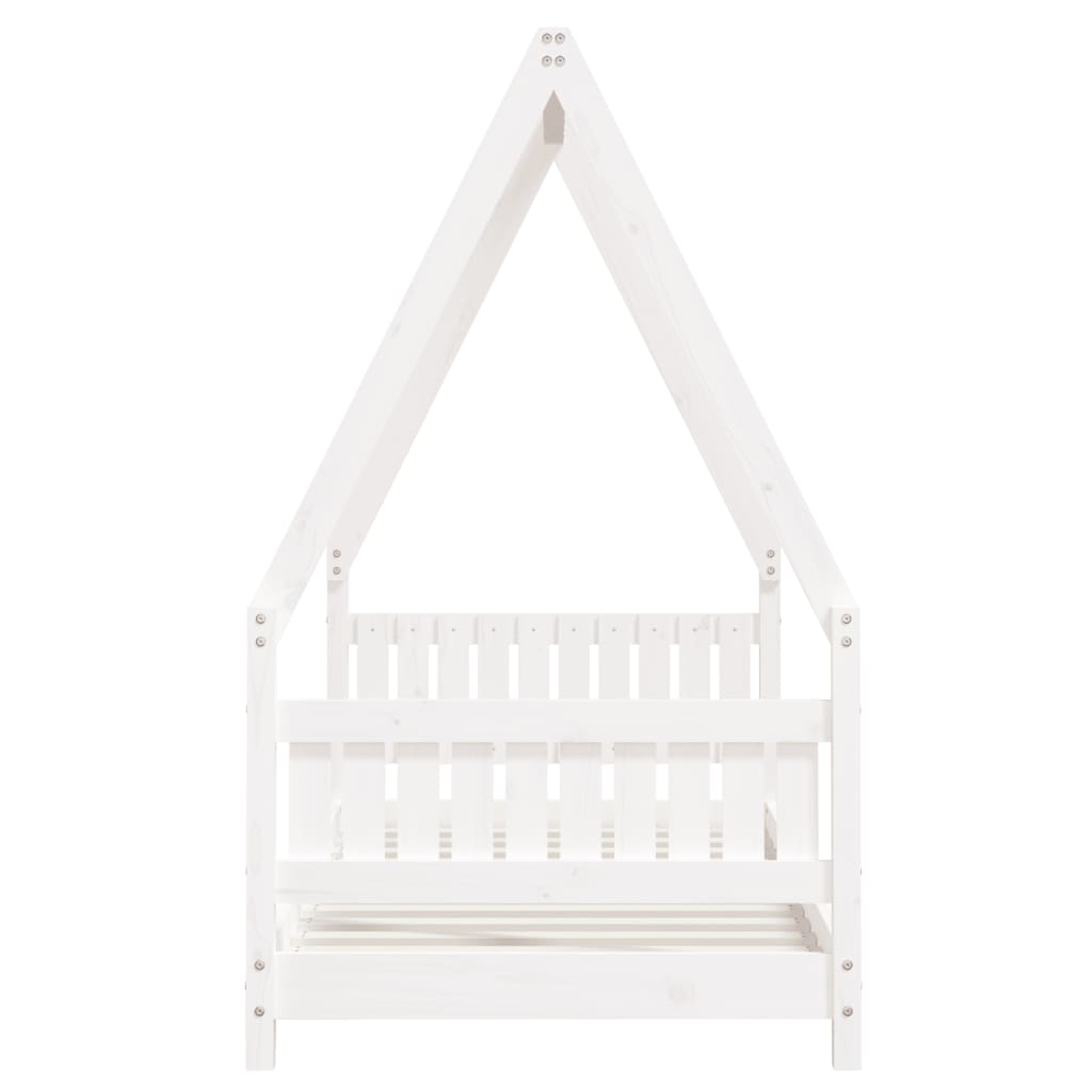 Kinderbedframe 80X160 Cm Massief Grenenhout Wit 80 x 160 cm