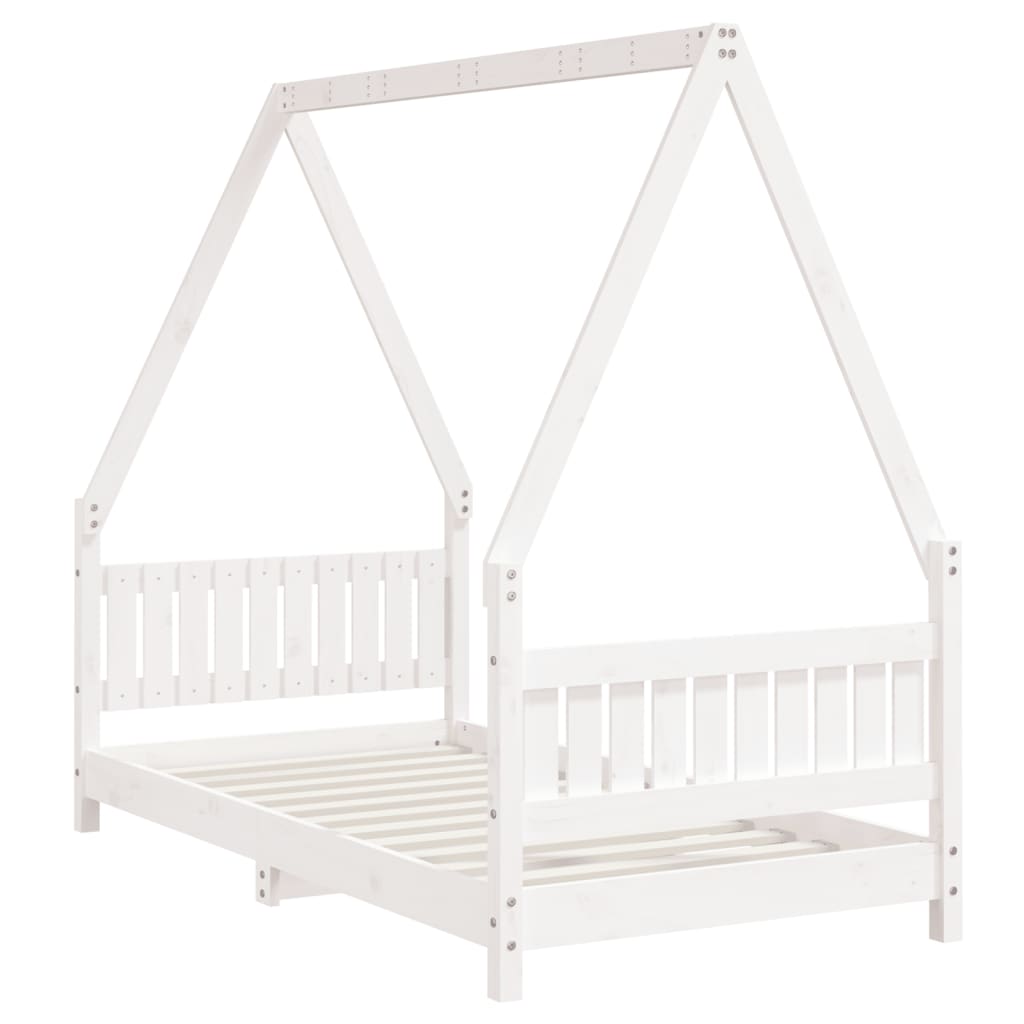 Kinderbedframe 80X160 Cm Massief Grenenhout Wit 80 x 160 cm