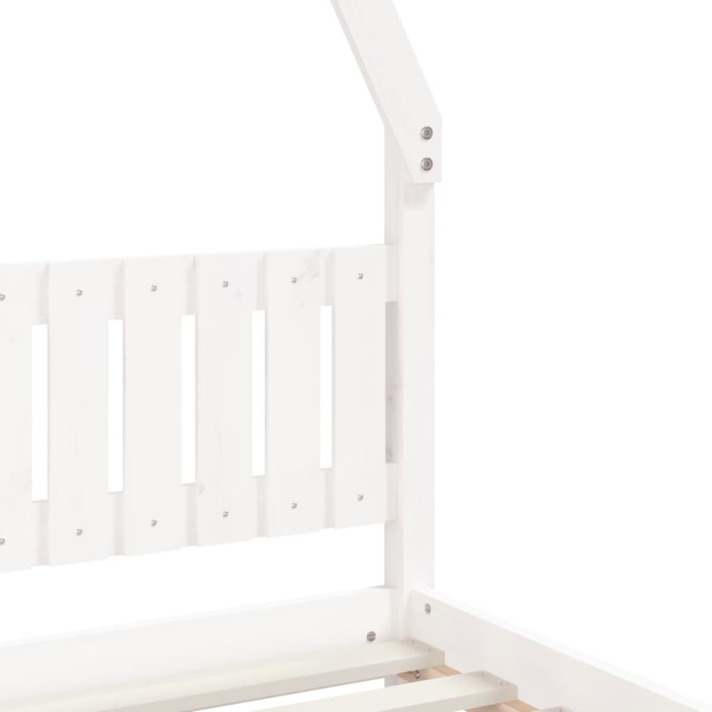 Kinderbedframe 80X160 Cm Massief Grenenhout Wit 80 x 160 cm