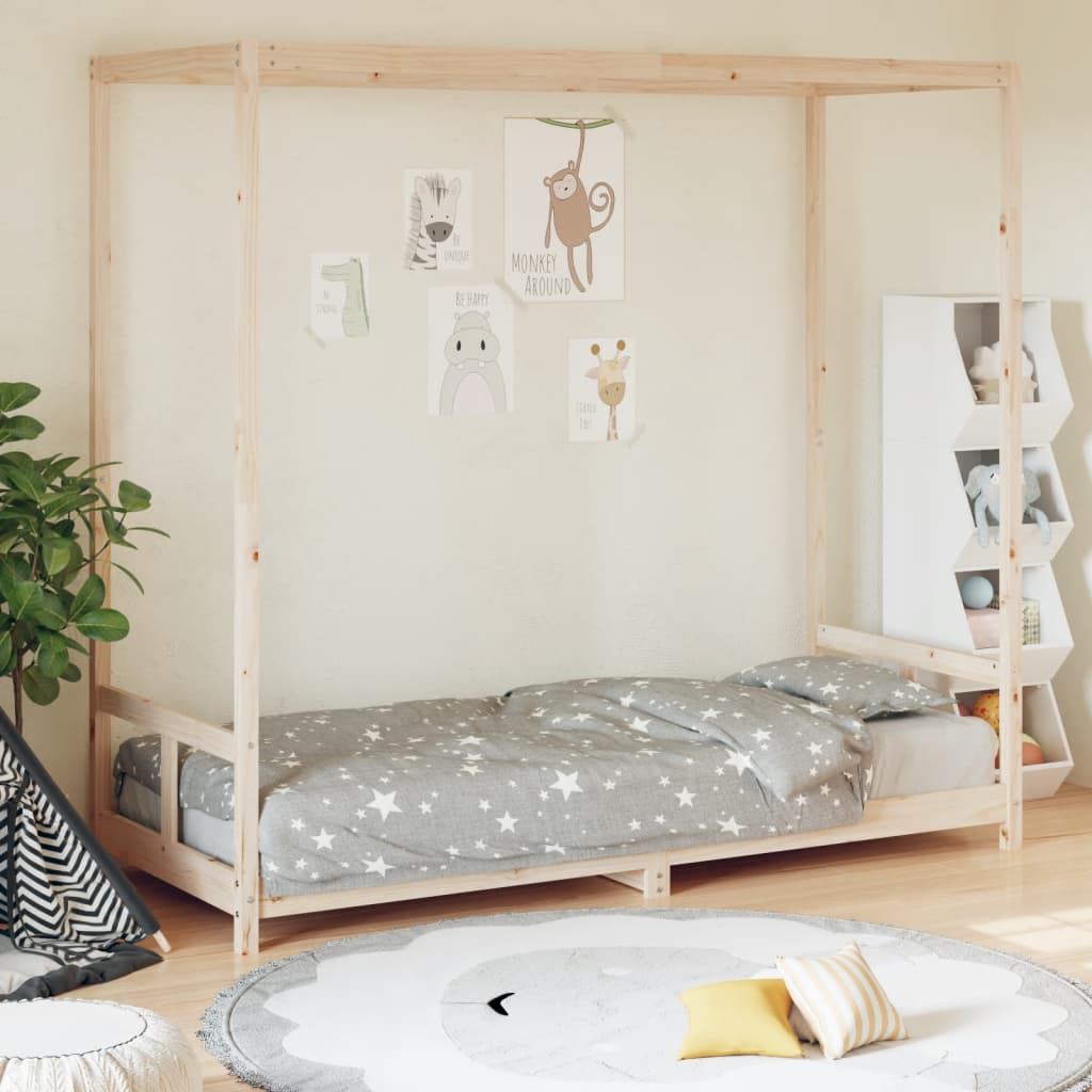 Kinderbedframe 80X200 Cm Massief Grenenhout 80 x 200 cm Naturel