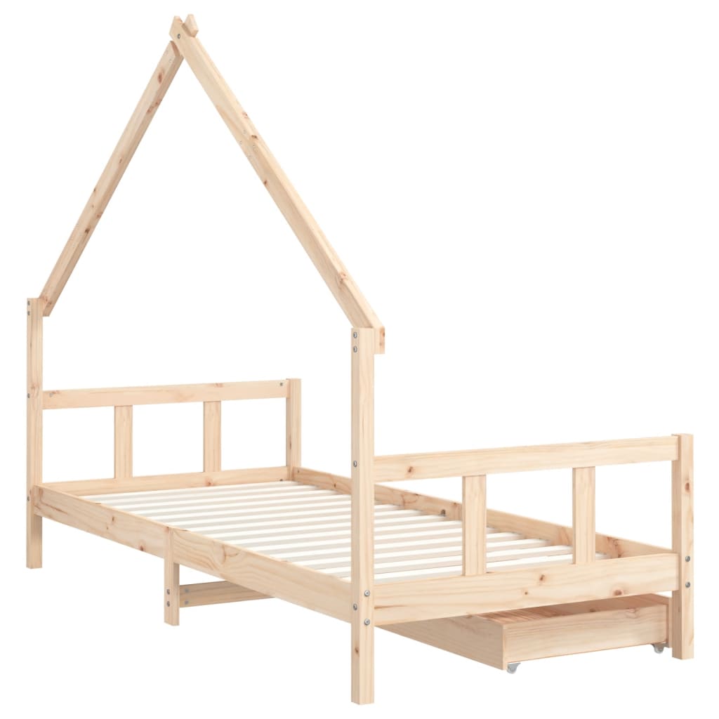 Kinderbedframe 90x200 cm massief grenenhout