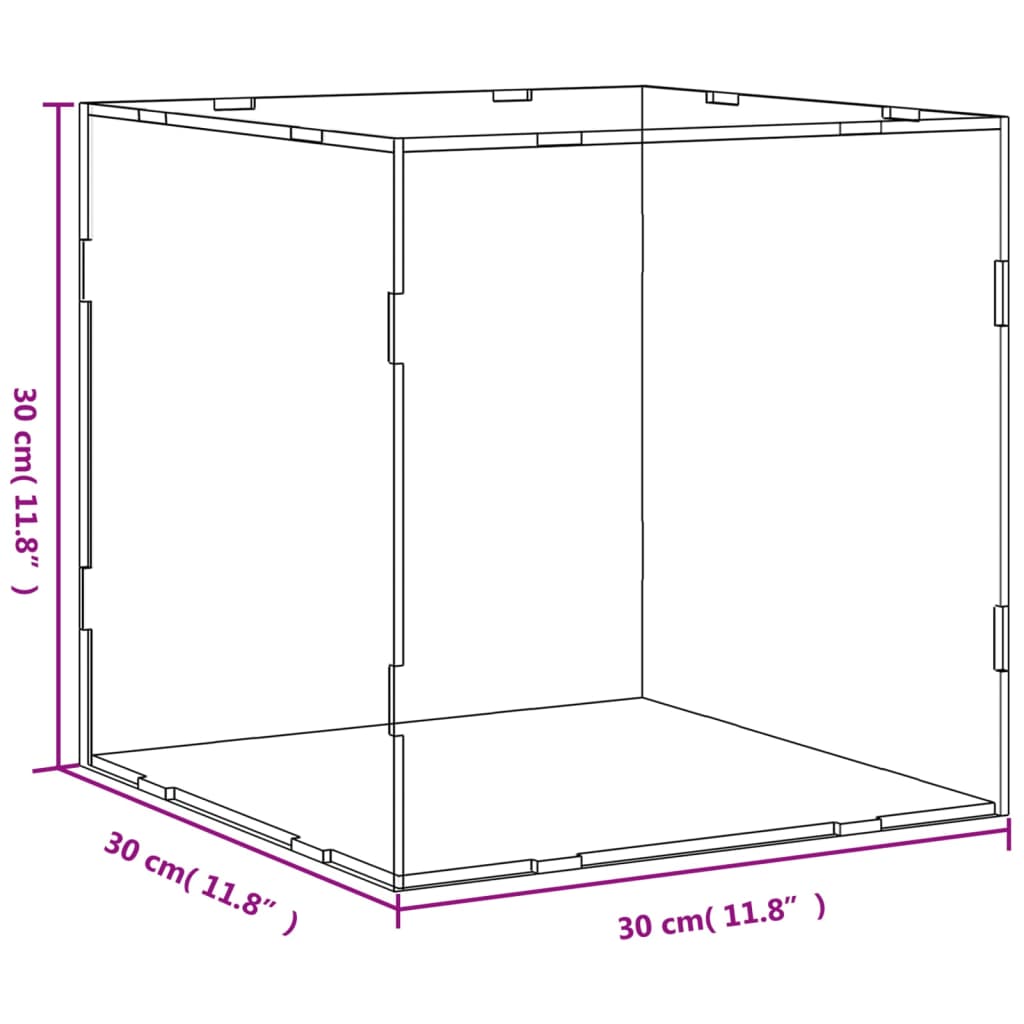 Vitrine transparant 30x30x30 cm acryl