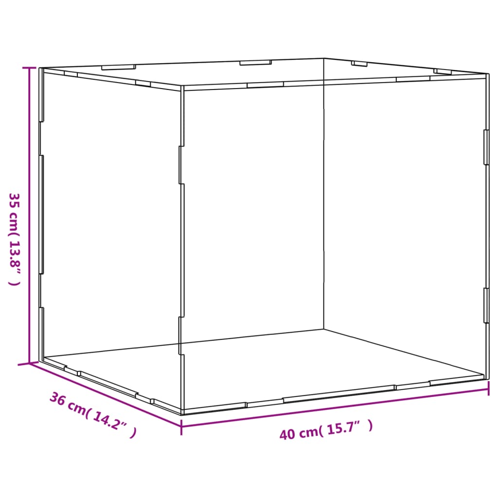 Vitrine transparant 40x36x35 cm acryl