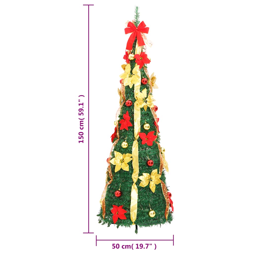 Kunstkerstboom pop-up 100 LED's 150 cm groen