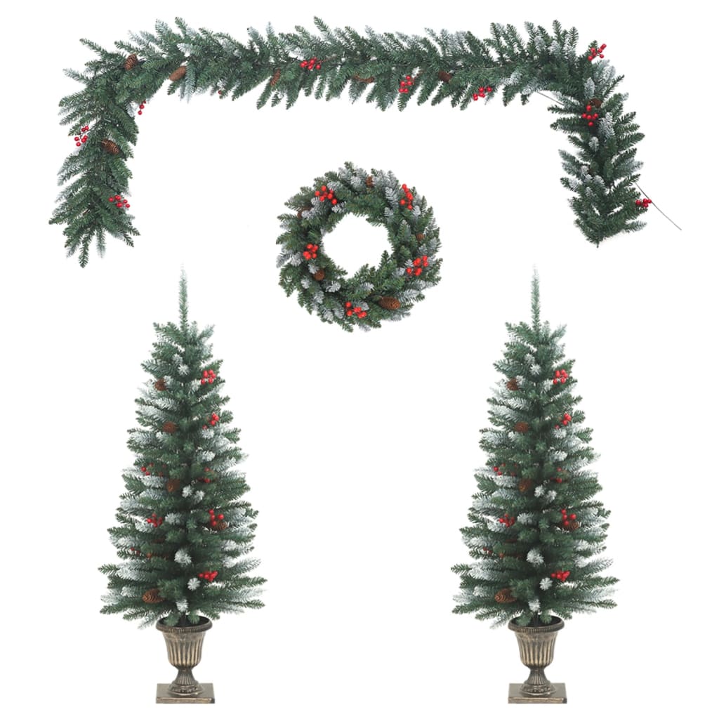 4-delige Kerstdeurdecoratieset PVC