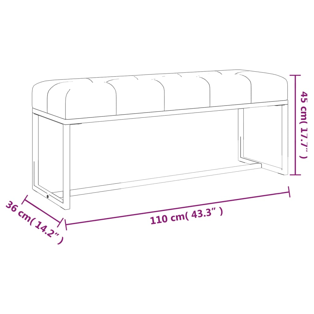 Bankje 110X36X45 Cm Fluweel Donkergroen