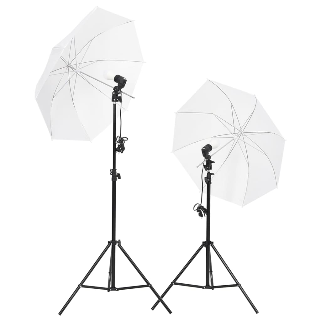 Fotostudioset met lichtset, achtergrondscherm en reflector