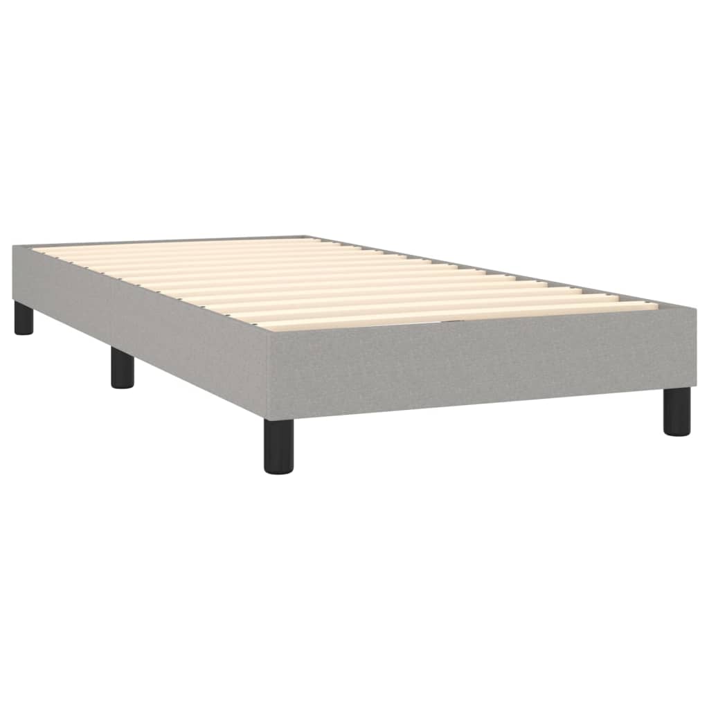 Boxspring met matras stof lichtgrijs 90x200 cm