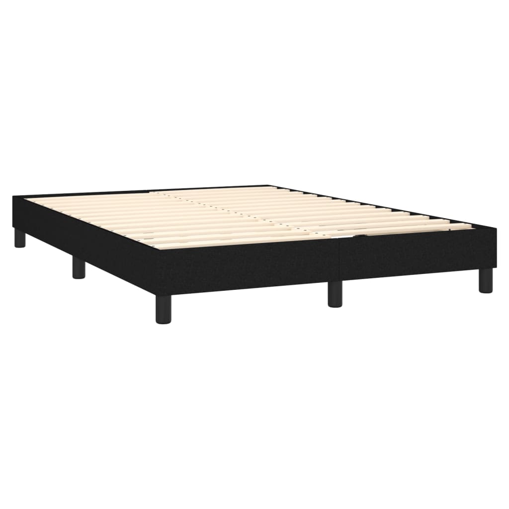 Boxspring met matras stof zwart 140x200 cm