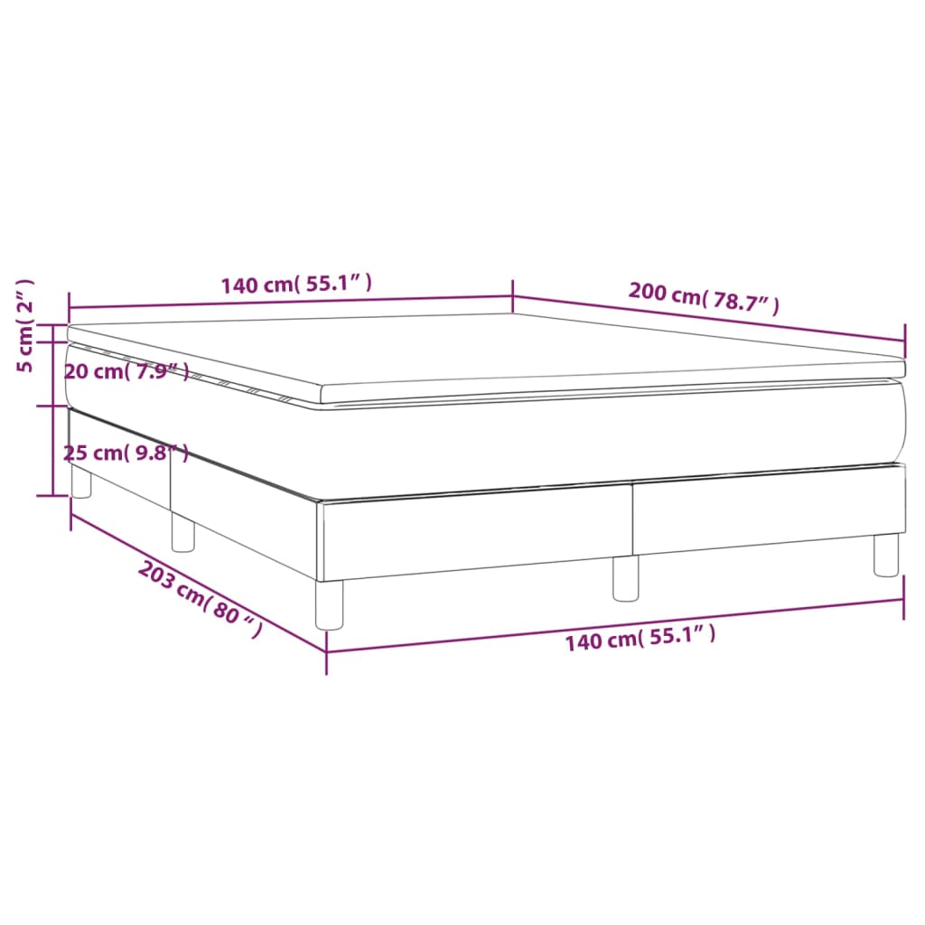 Boxspring met matras stof zwart 140x200 cm