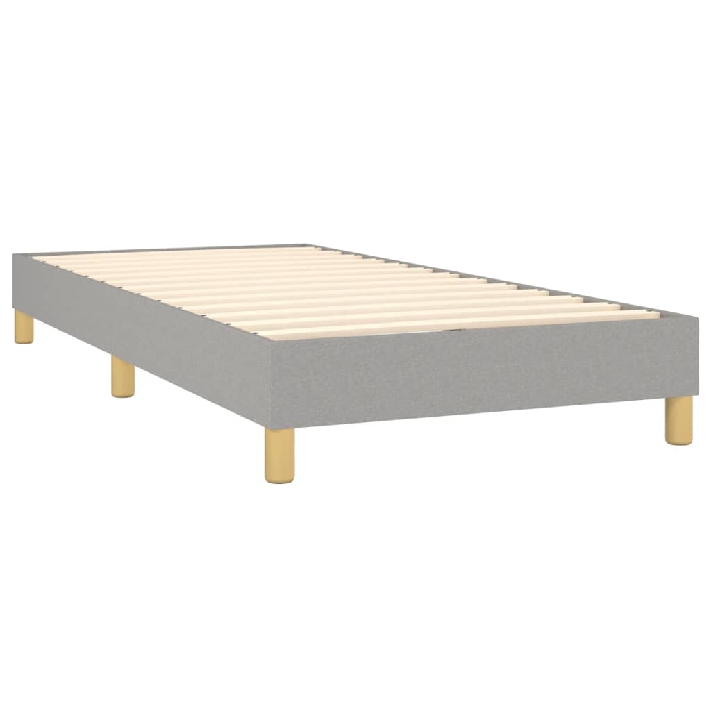 Boxspring met matras stof lichtgrijs 90x200 cm