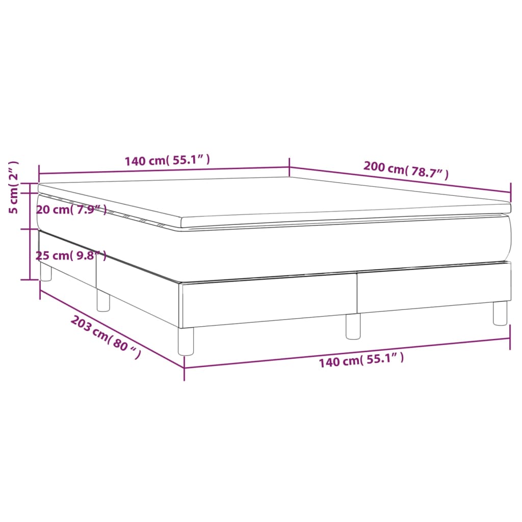 Boxspring met matras stof zwart 140x200 cm