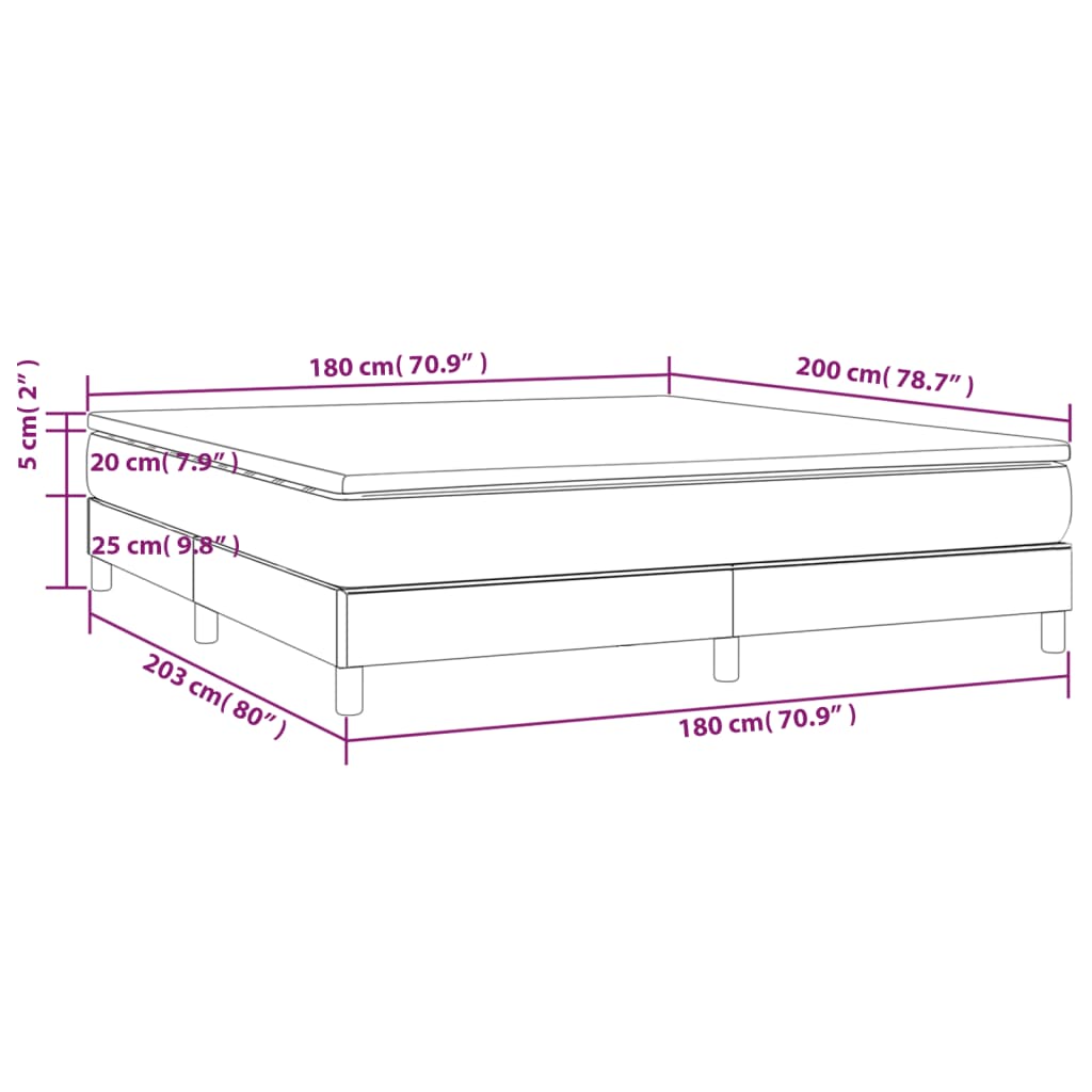 Boxspring met matras fluweel donkergrijs 180x200 cm