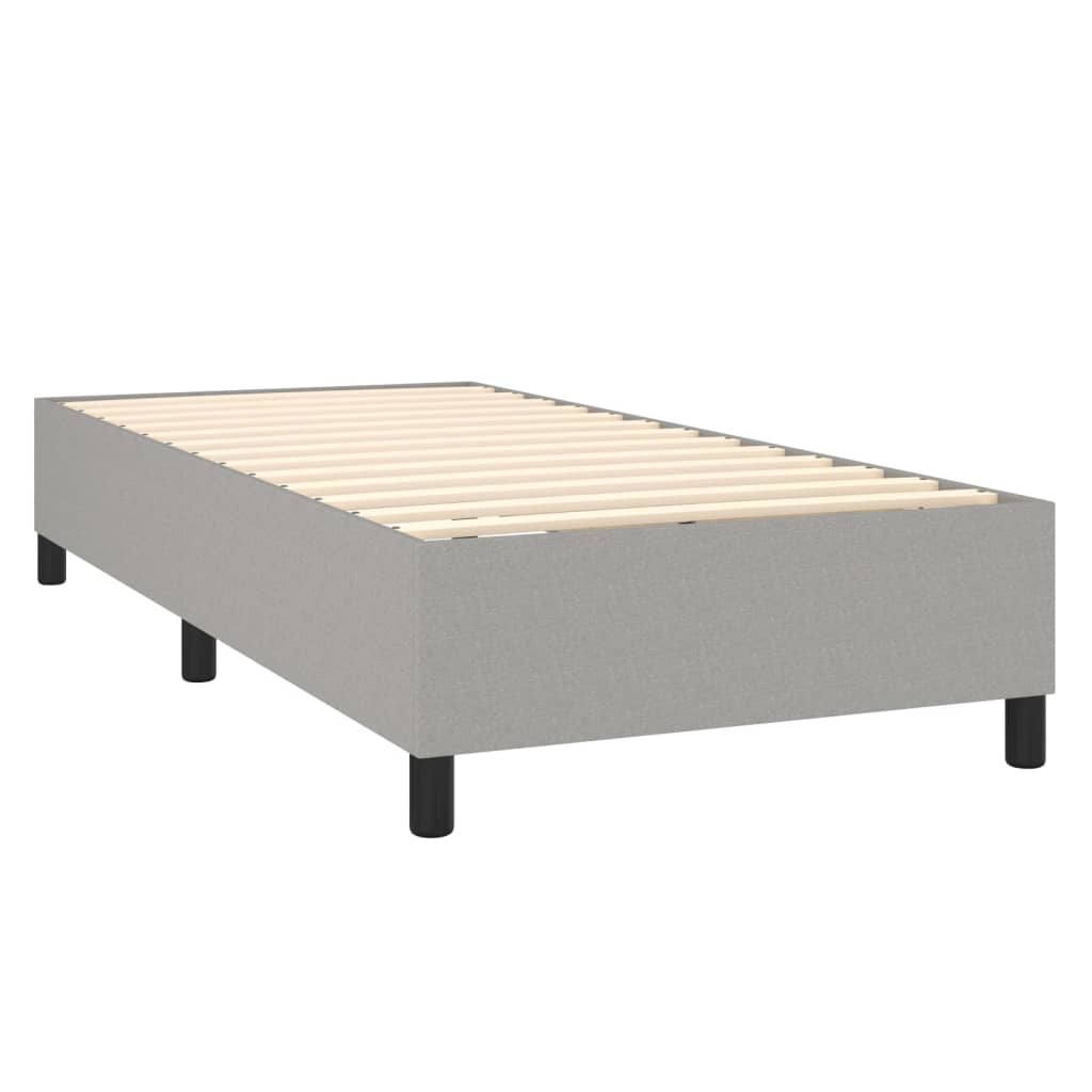 Boxspring met matras stof lichtgrijs 90x200 cm