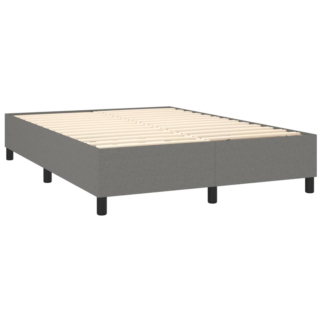 Boxspring met matras stof donkergrijs 140x190 cm