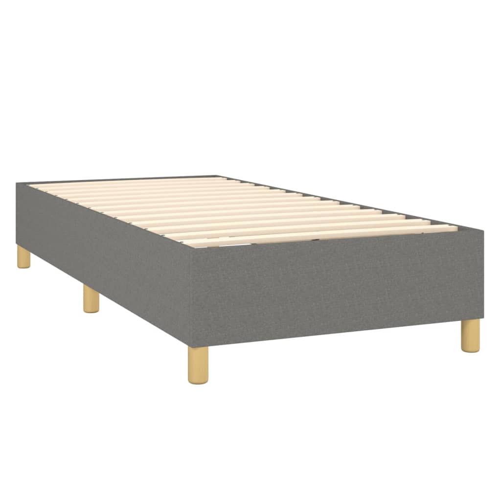 Boxspring met matras stof donkergrijs 90x190 cm