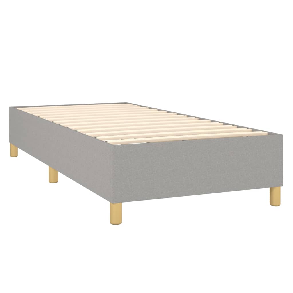 Boxspring met matras stof lichtgrijs 90x200 cm